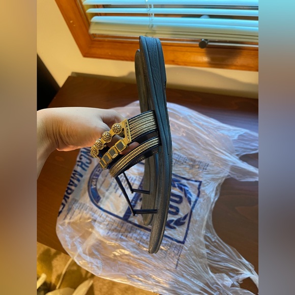 Grendha Blue Sandals Metallic Detailing US7 - Picture 5 of 7